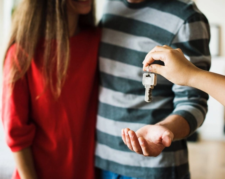 Couple getting their keys