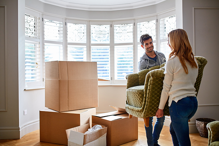 Couple moving in